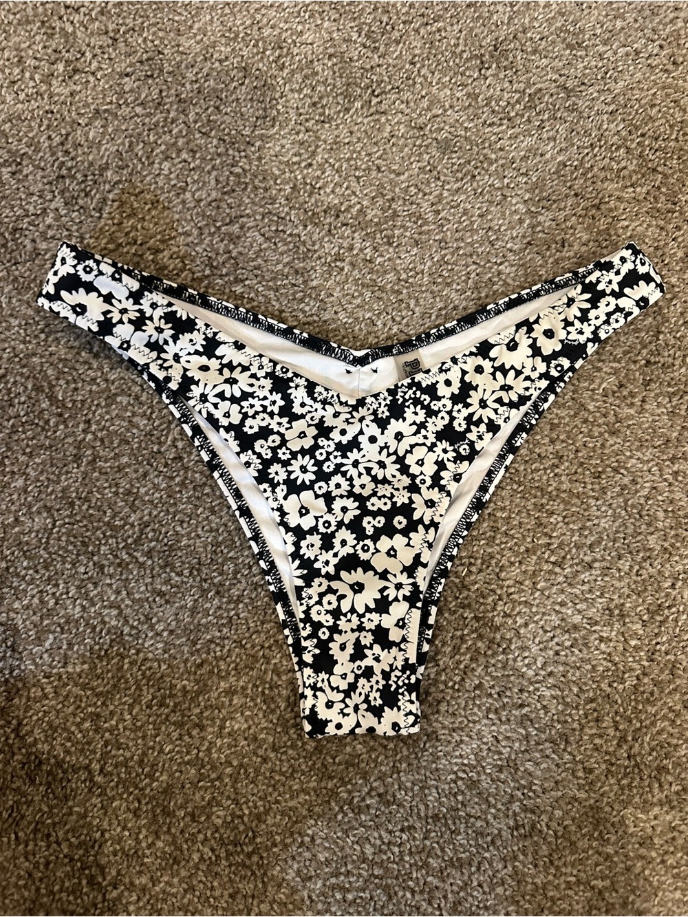 Victoria's Secret Black and White Floral Bikini Bottom